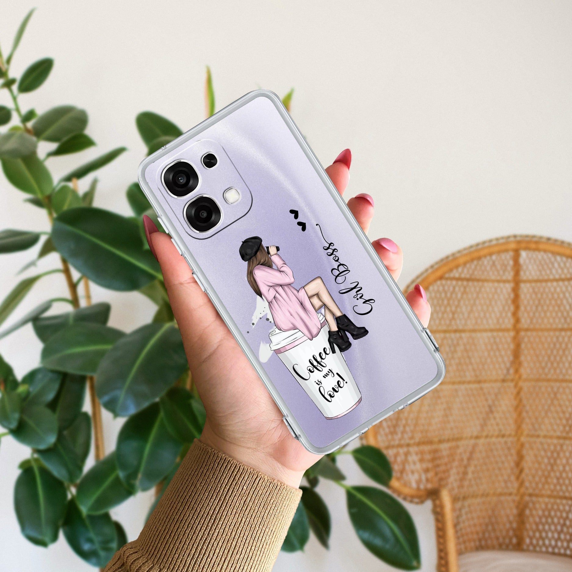 Coffee Lover Customize Transparent Silicon Case For Oppo F33 5G