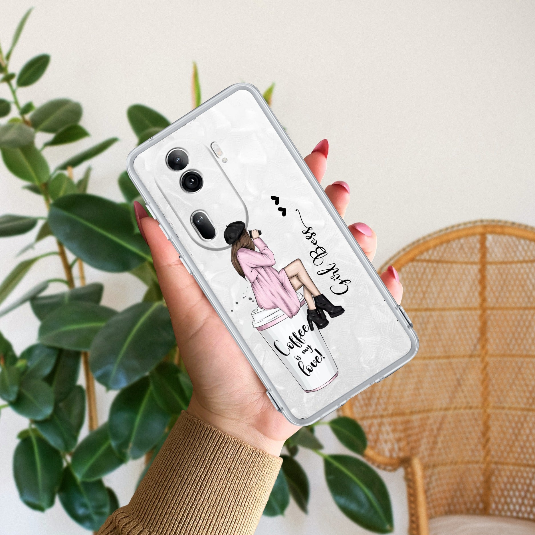 Coffee Lover Customize Transparent Silicon Case For Oppo Reno 11 Pro 5G