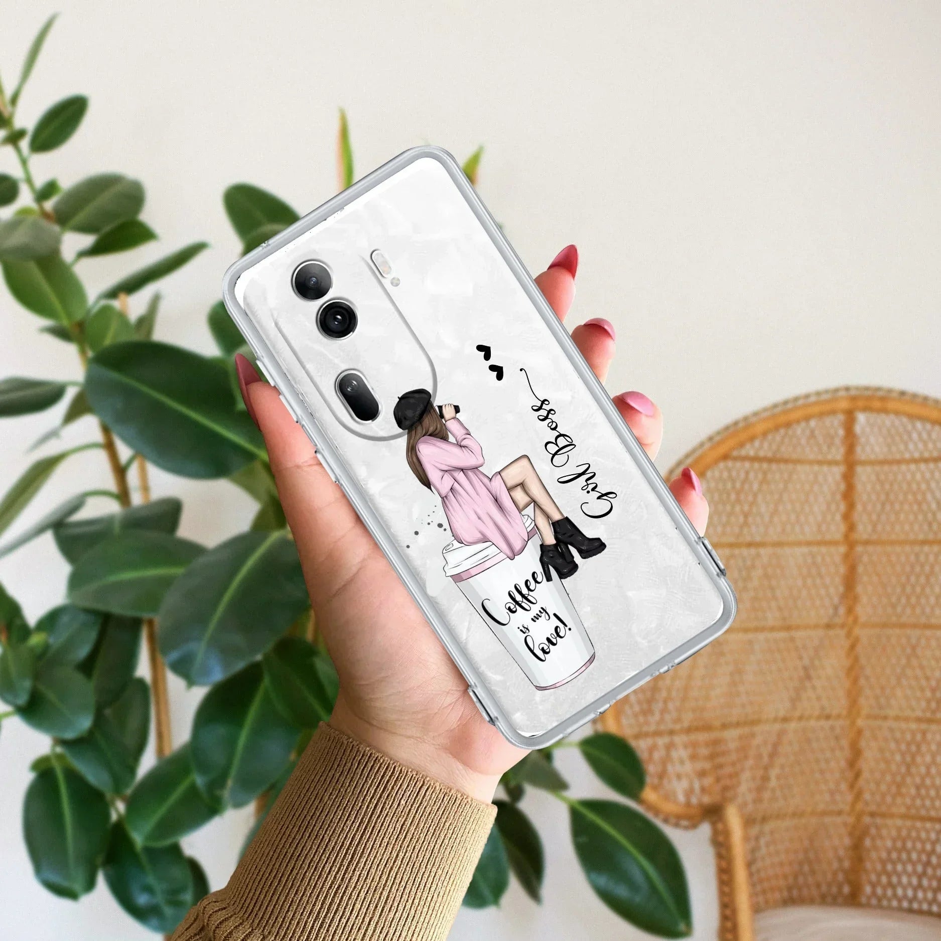 Coffee Lover Customize Anti Yellow Case For Oppo Reno 11 Pro 5G
