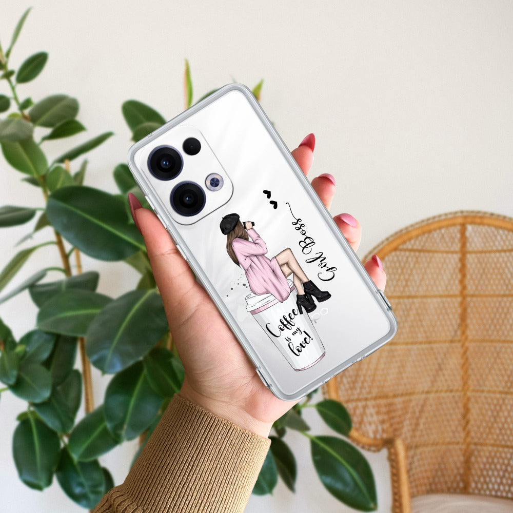 Coffee Lover Customize Transparent Silicon Case For Oppo