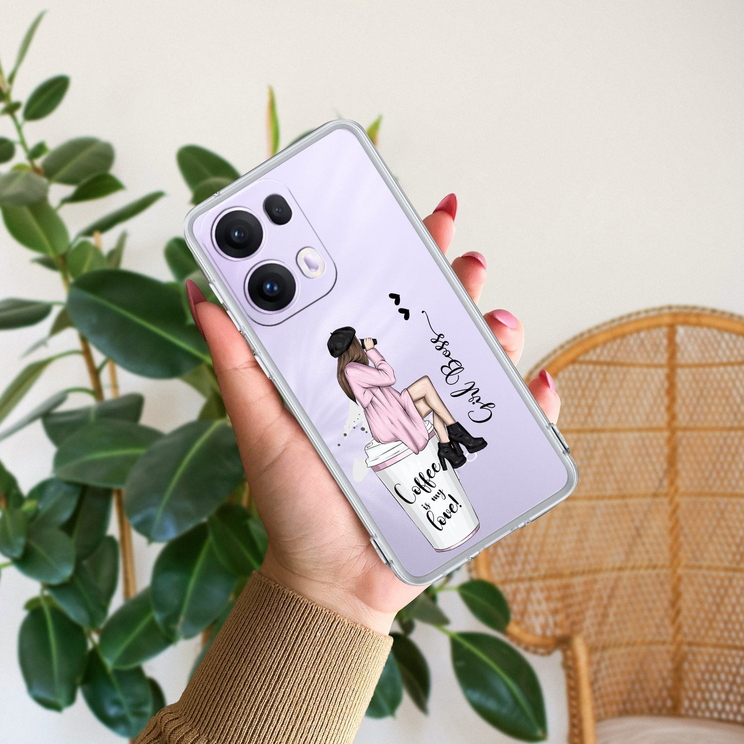 Coffee Lover Customize Transparent Silicon Case For Oppo