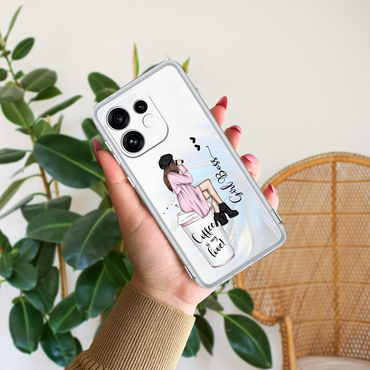 Coffee Lover Customize Anti Yellow Case For Oppo Reno 16 5G