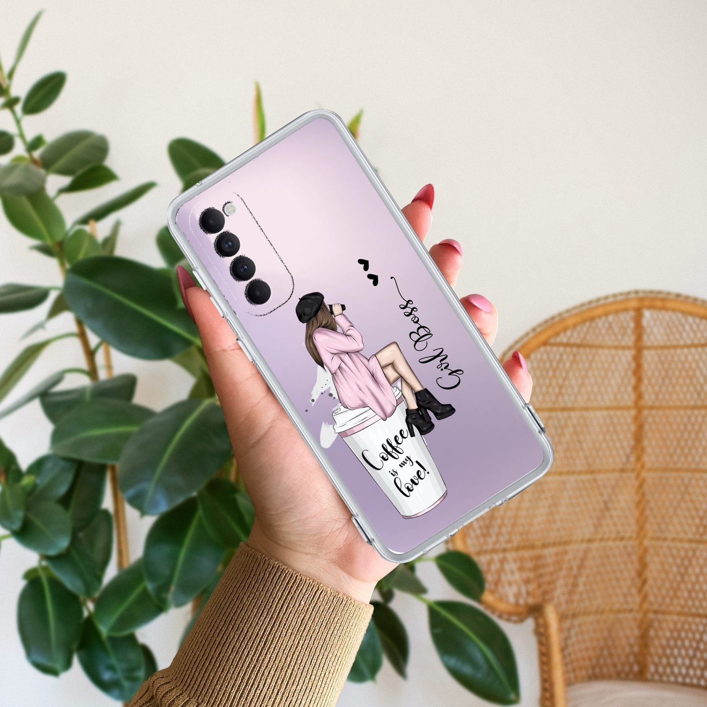 Coffee Lover Customize Transparent Silicon Case For Oppo