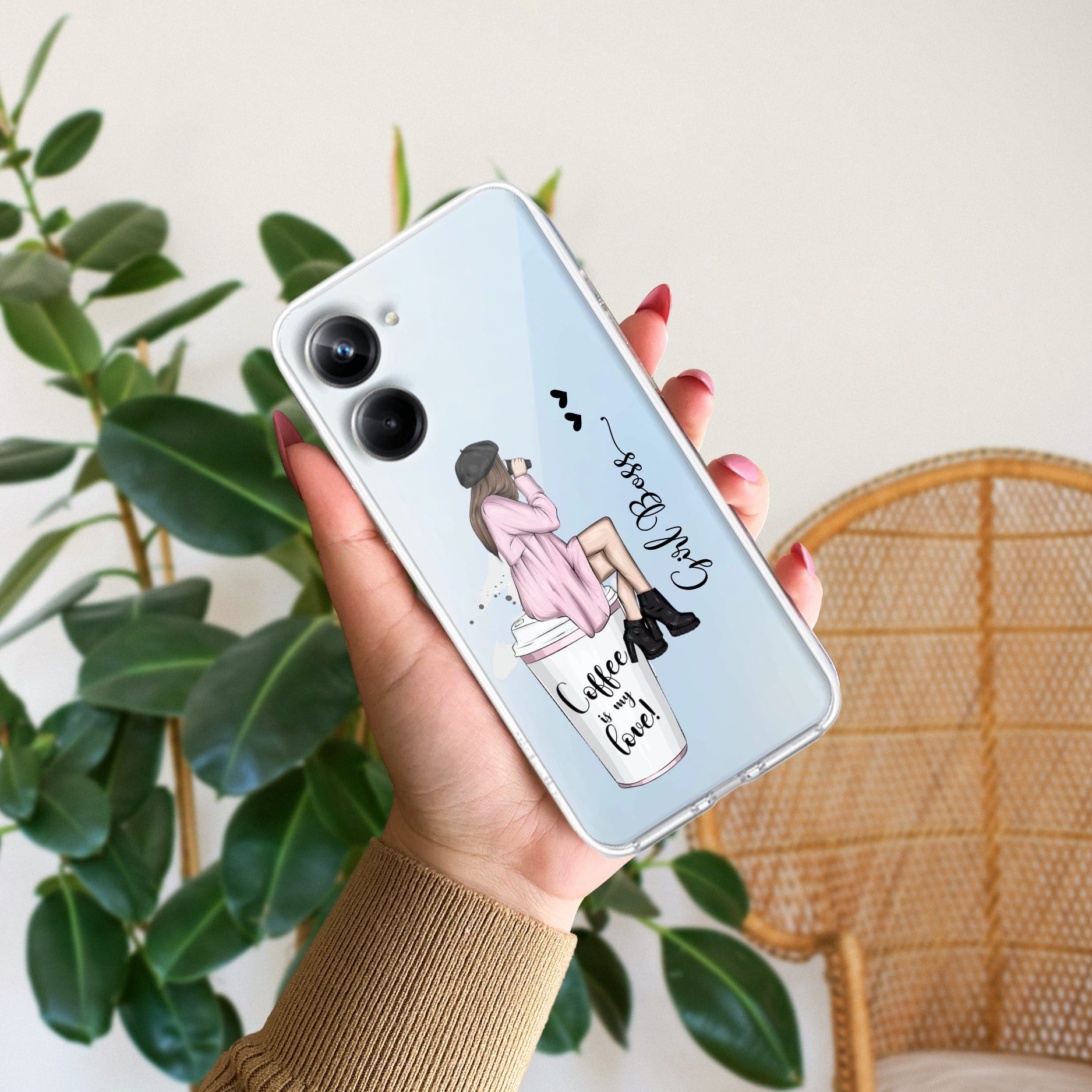 Coffee Lover Customize Transparent Silicon Case For Realme 10 Pro 5G