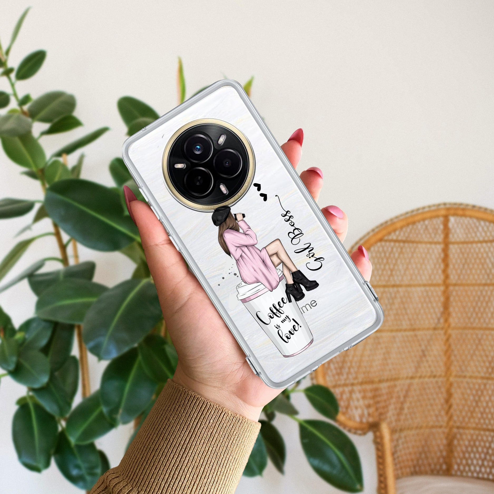 Coffee Lover Customize Transparent Silicon Case For Realme 14 Pro Plus 5G
