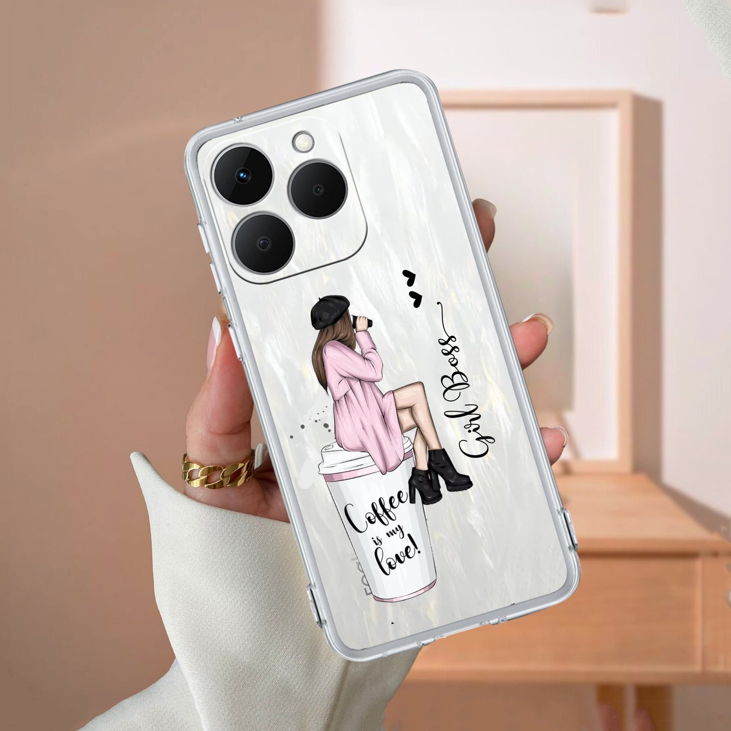 Coffee Lover Customize Transparent Silicon Case For Realme/Narzo