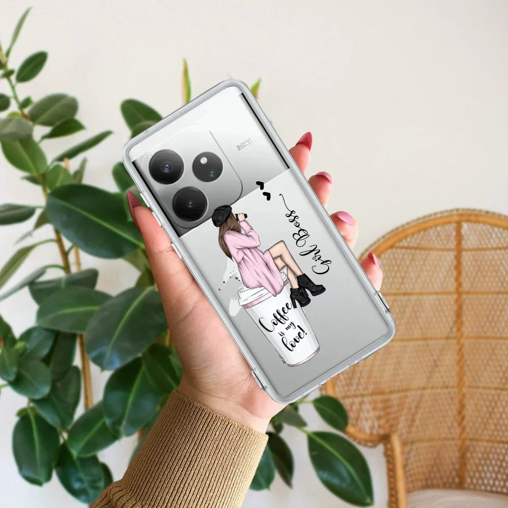 Coffee Lover Customize Anti Yelllow Case For Realme GT 6 5G