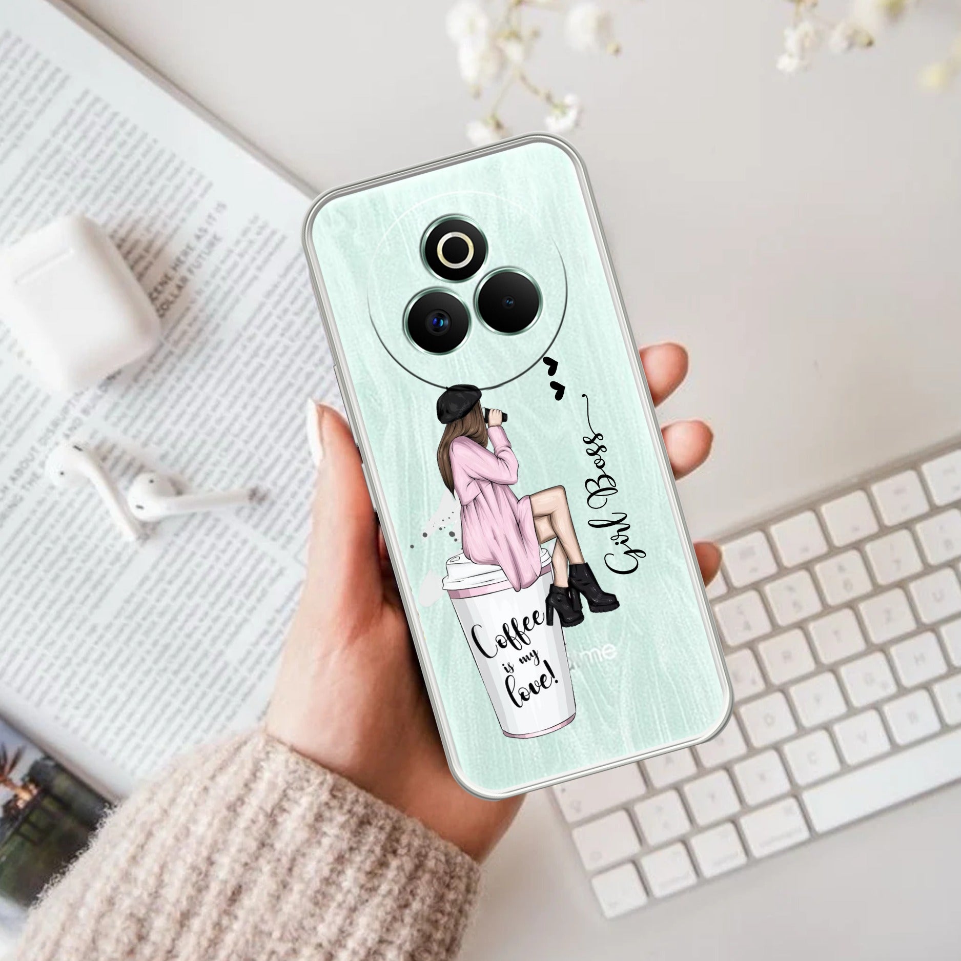 Coffee Lover Customize Transparent Silicon Case For Realme P3 Pro 5G
