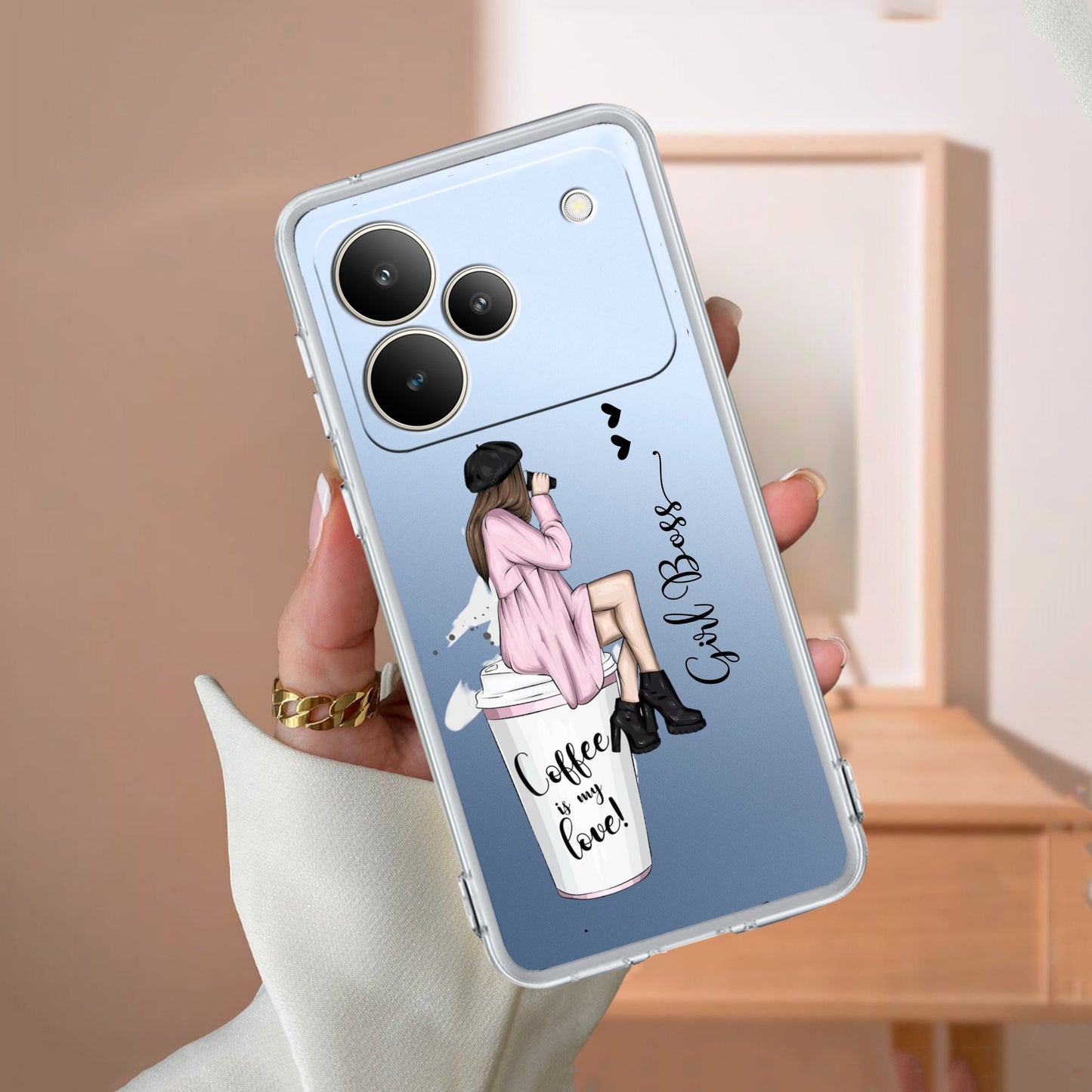 Coffee Lover Customize Transparent Silicon Case For Realme/Narzo