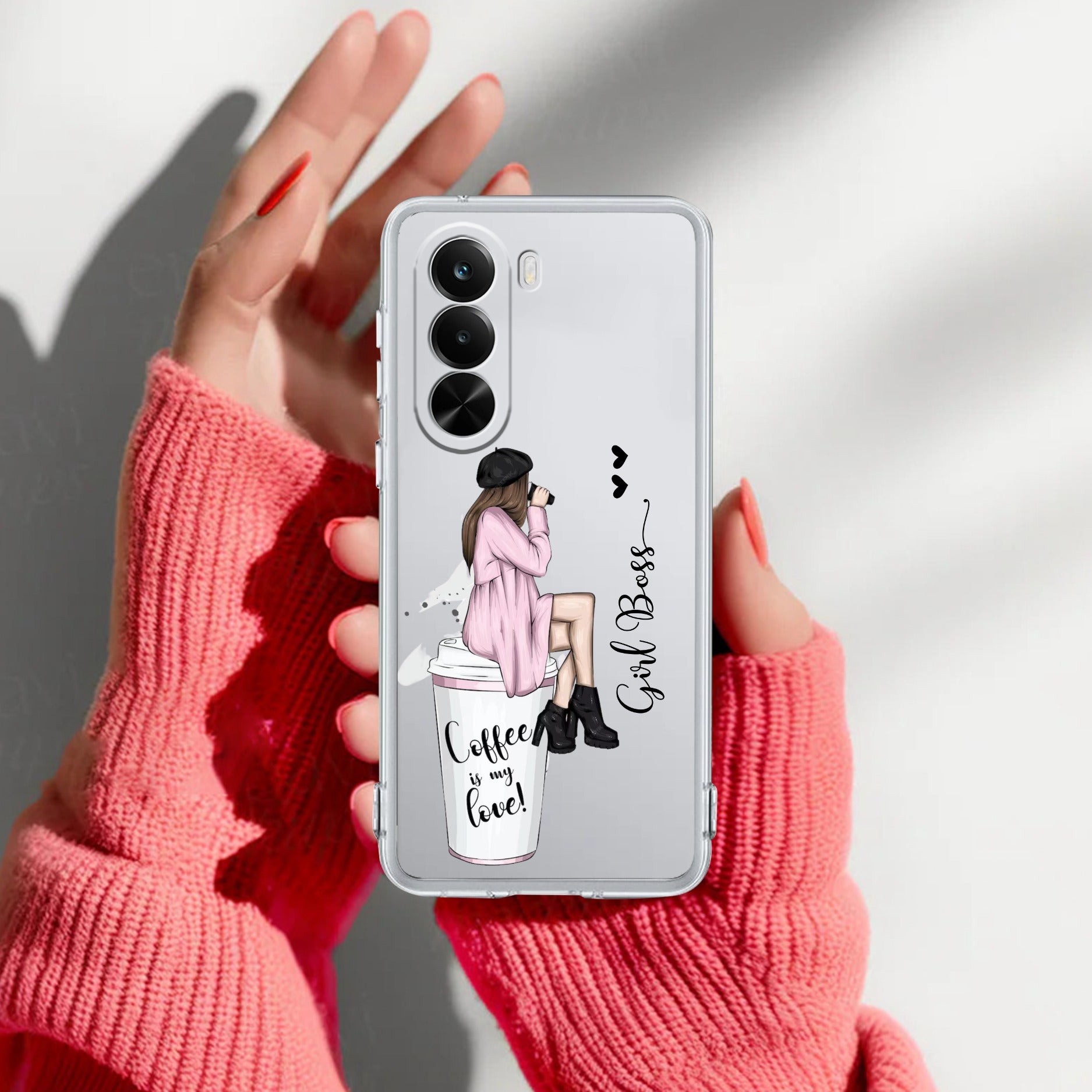 Coffee Lover Customize Transparent Silicon Case For Realme P4x 5G