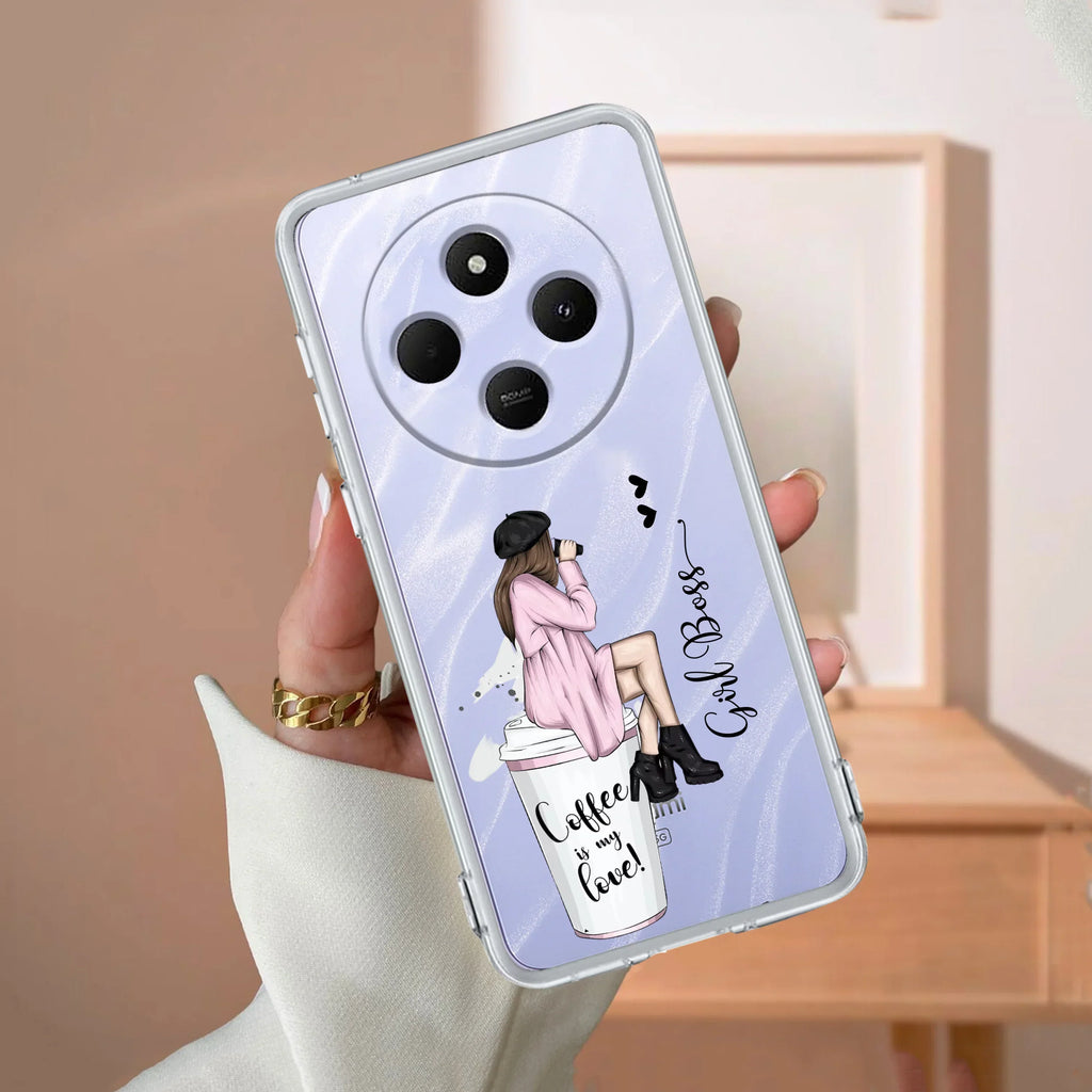 Coffee Lover Customize Transparent Silicon Case For Redmi 14C 5G