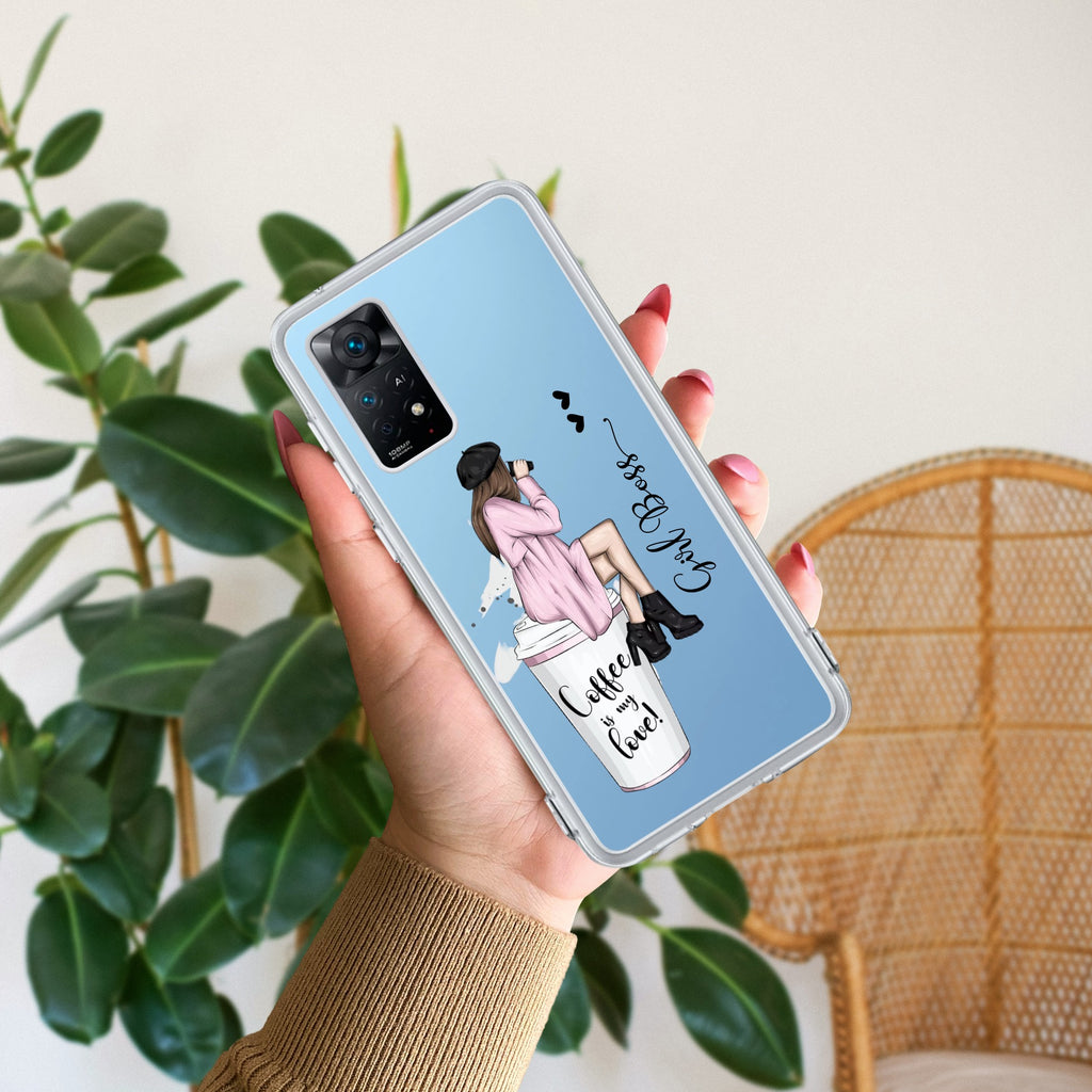 Coffee Lover Customize Transparent Silicon Case For Redmi Note 11