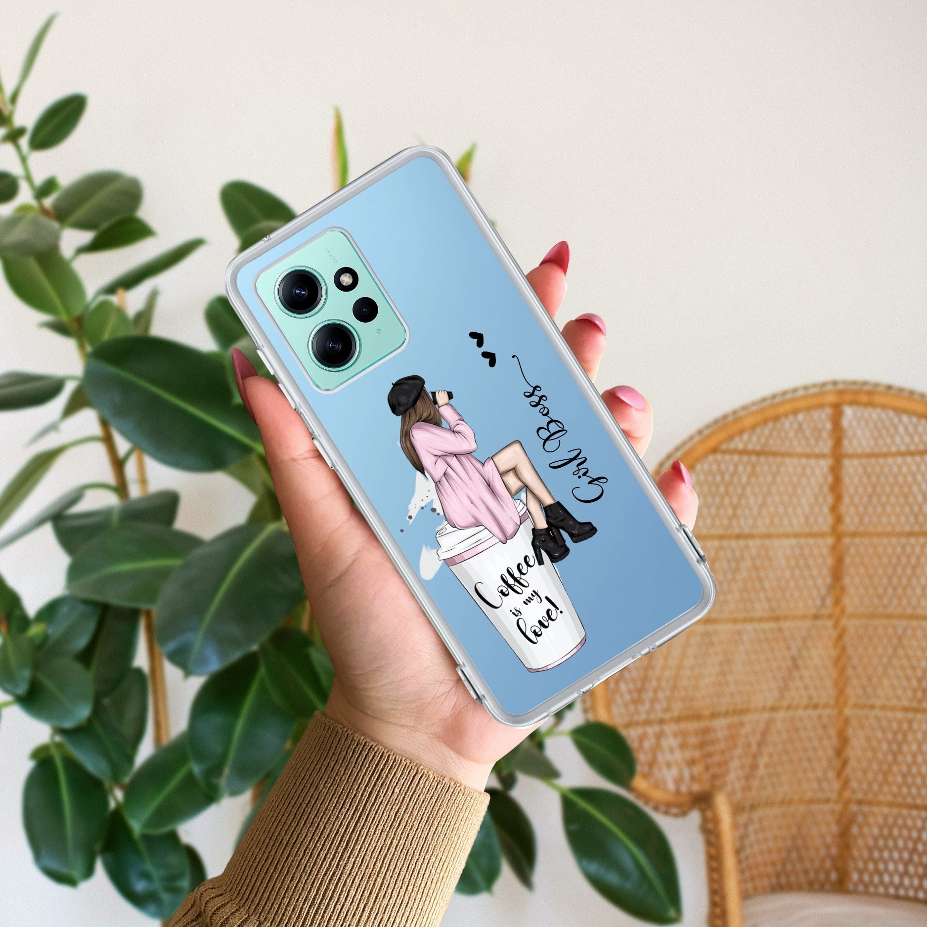 Coffee Lover Customize Transparent Silicon Case For Redmi Note 12 4G