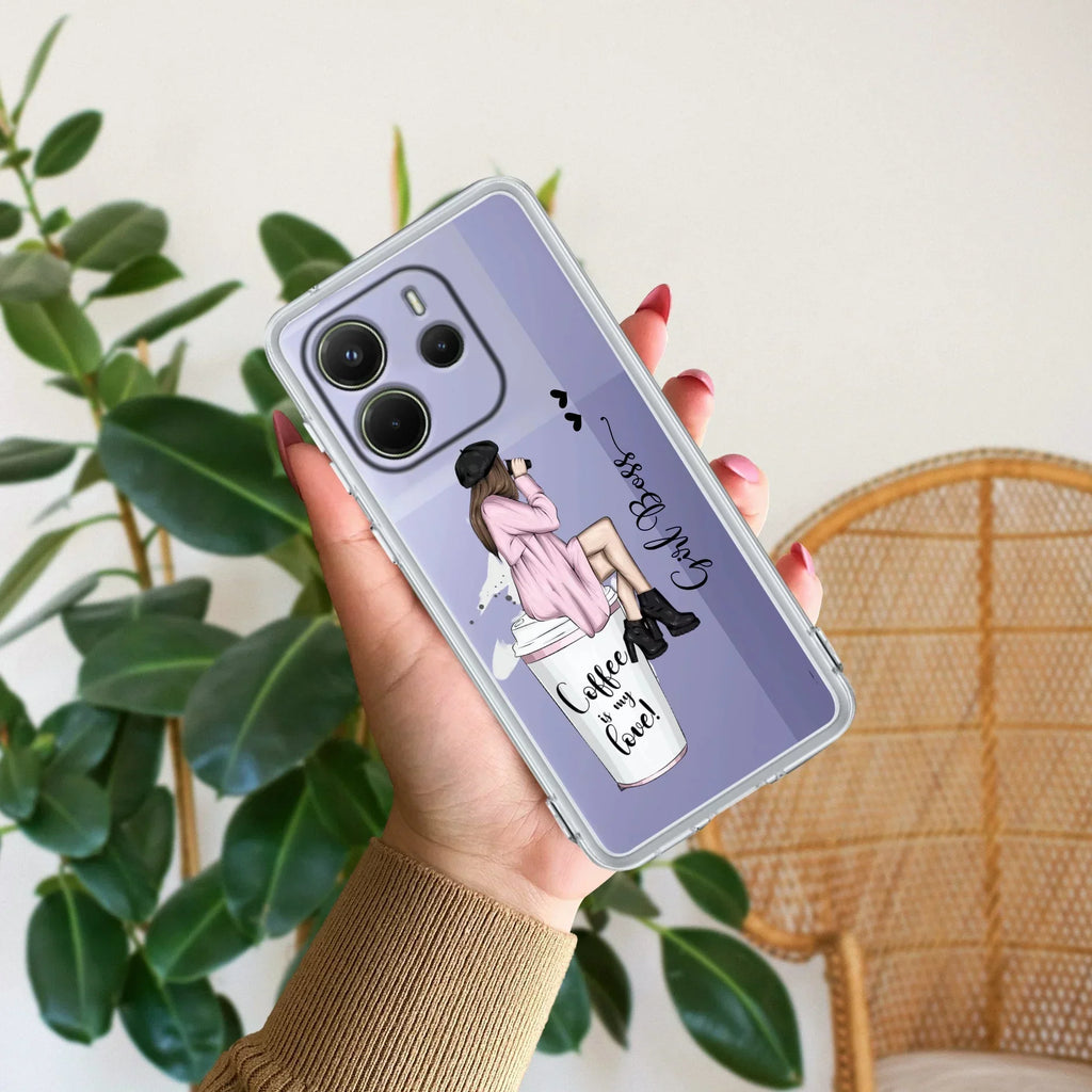 Coffee Lover Customize Transparent Silicon Case For Redmi 13C 5G
