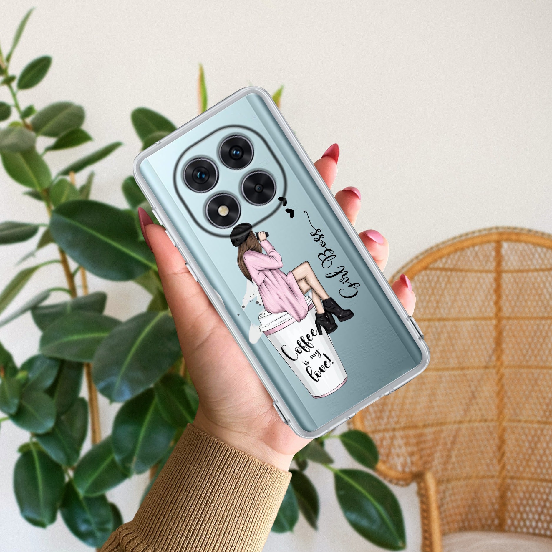 Coffee Lover Customize Transparent Silicon Case For Redmi Note 14 Pro 5G