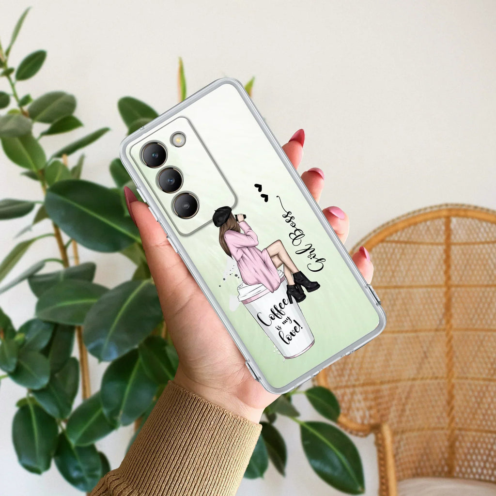 Coffee Lover Customize Transparent Silicon Case For Vivo Y200e 5G