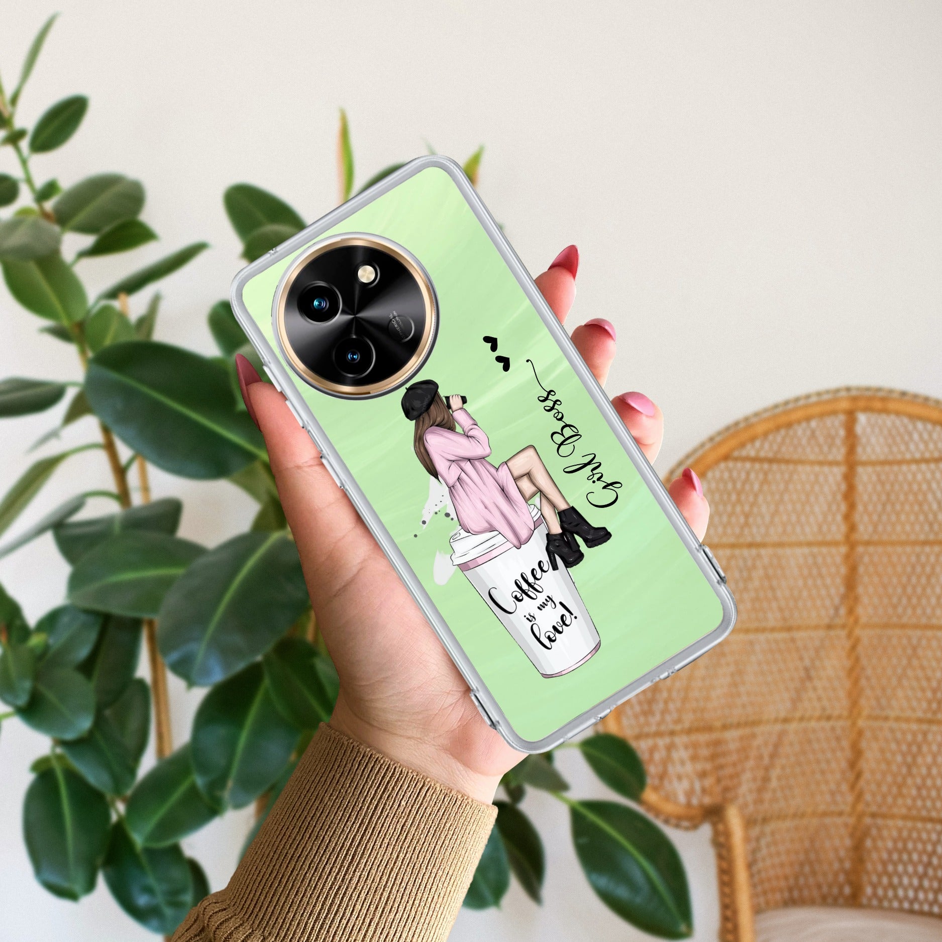 Coffee Lover Customize Transparent Silicon Case For Vivo T3X 5G