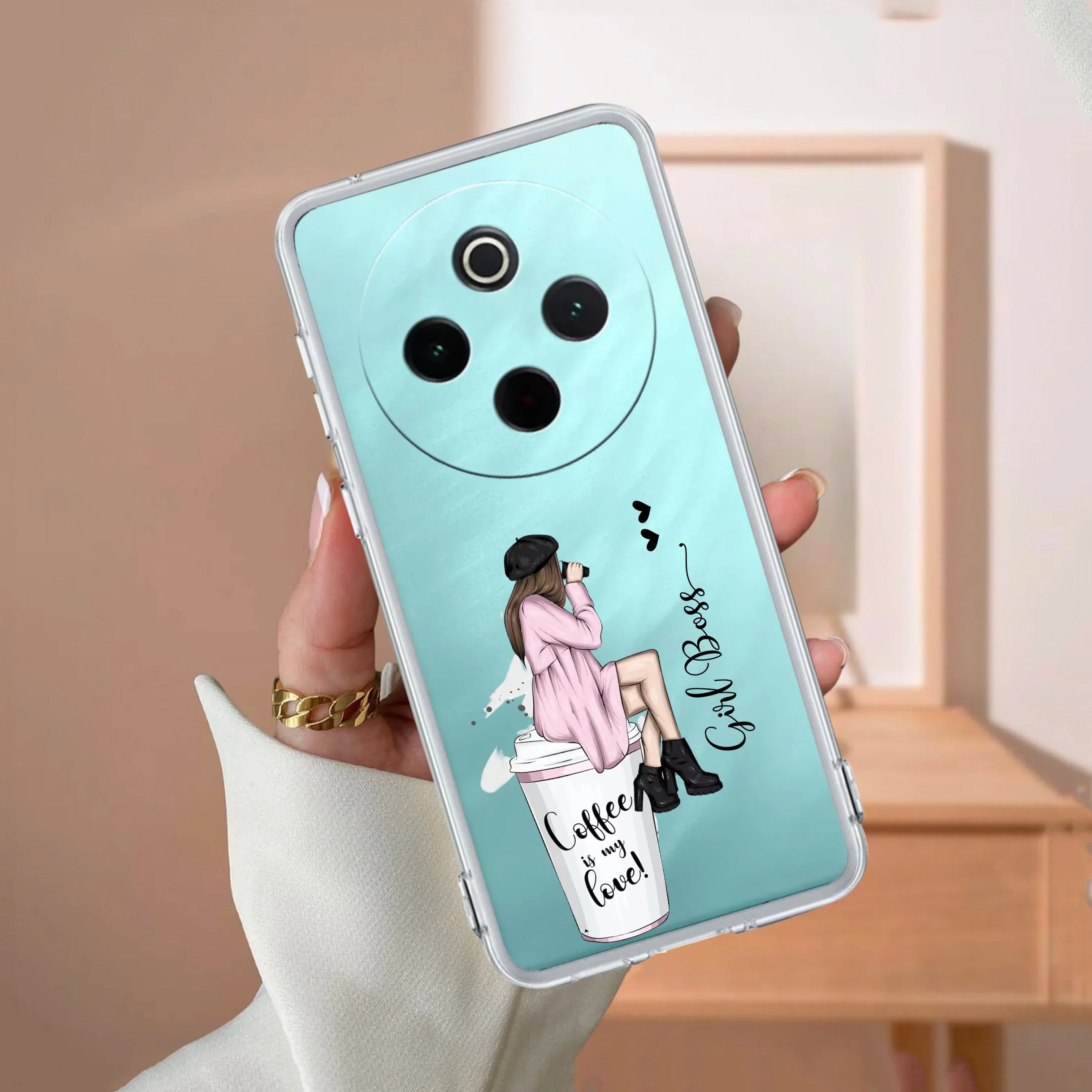 Coffee Lover Customize Transparent Silicon Case For Vivo Y200e 5G
