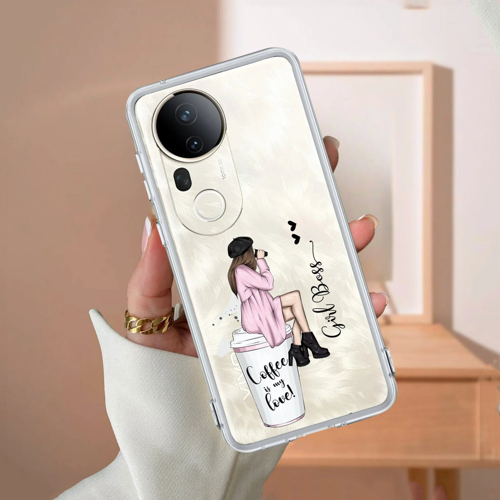 Coffee Lover Customize Transparent Silicon Case For Vivo V20 SE