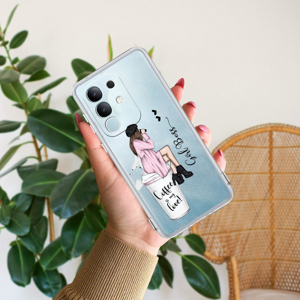 Coffee Lover Customize Transparent Silicon Case For Vivo T4x 5G