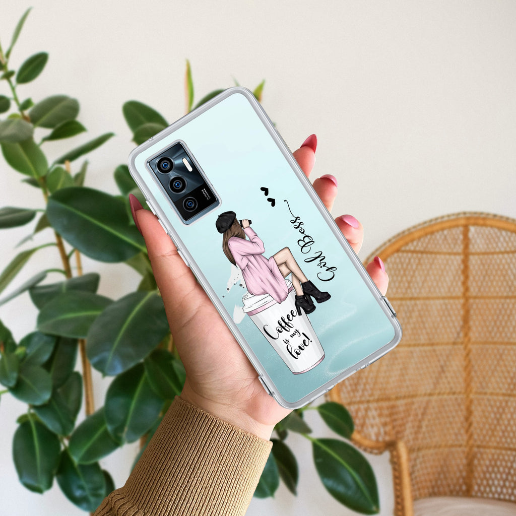 Coffee Lover Customize Transparent Silicon Case For Vivo V23E