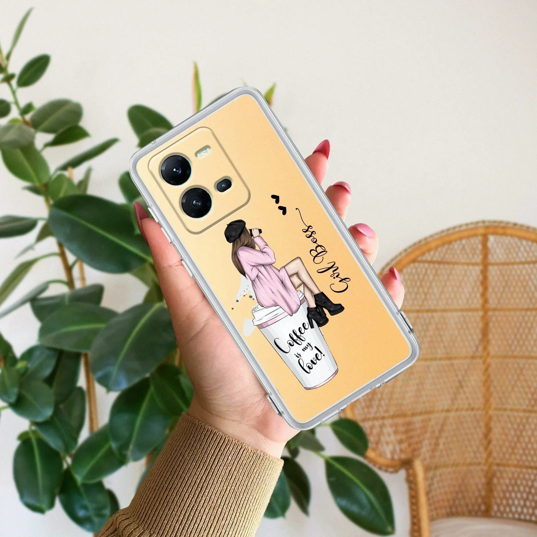 Coffee Lover Customize Transparent Silicon Case For Vivo V25 Pro 5G