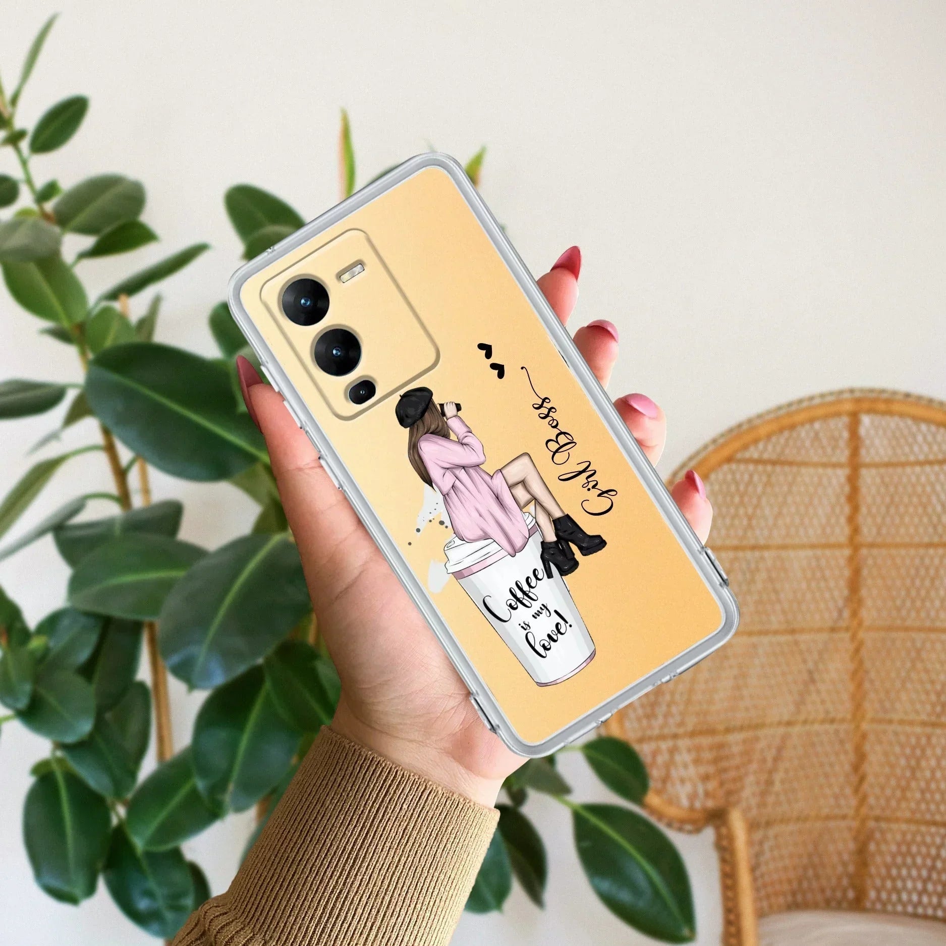 Coffee Lover Customize Anti Yellow Case For Vivo V25 Pro 5G