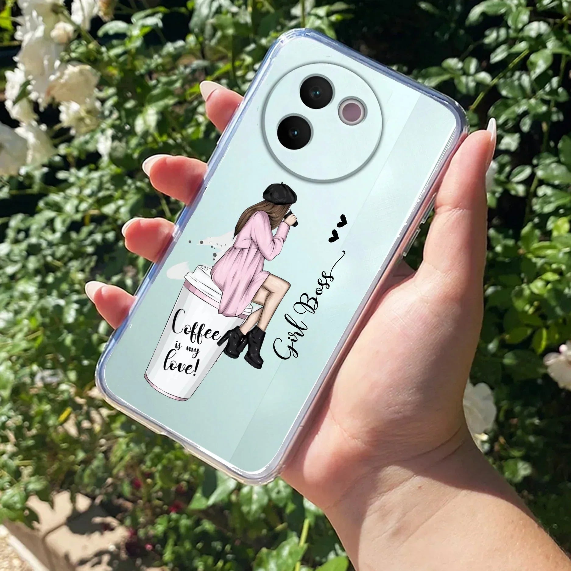 Coffee Lover Customize Transparent Silicon Case For Vivo T2 5G