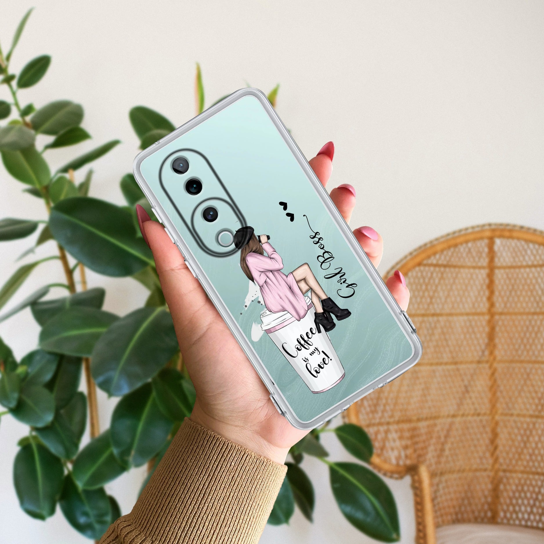 Coffee Lover Customize Transparent Silicon Case For Vivo T3 Ultra