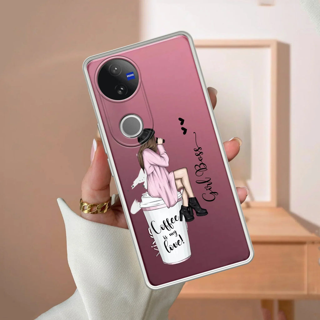Coffee Lover Customize Transparent Silicon Case For Vivo Y28s/ Y28e