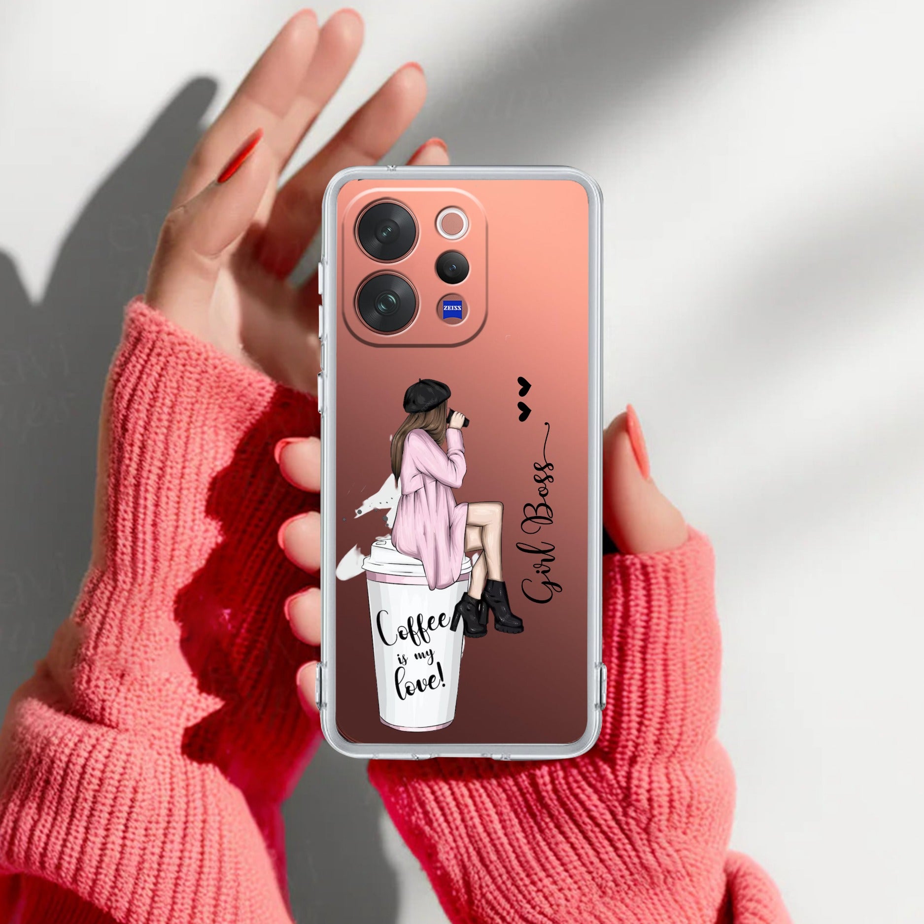 Coffee Lover Customize Transparent Silicon Case For Vivo Y19 5G