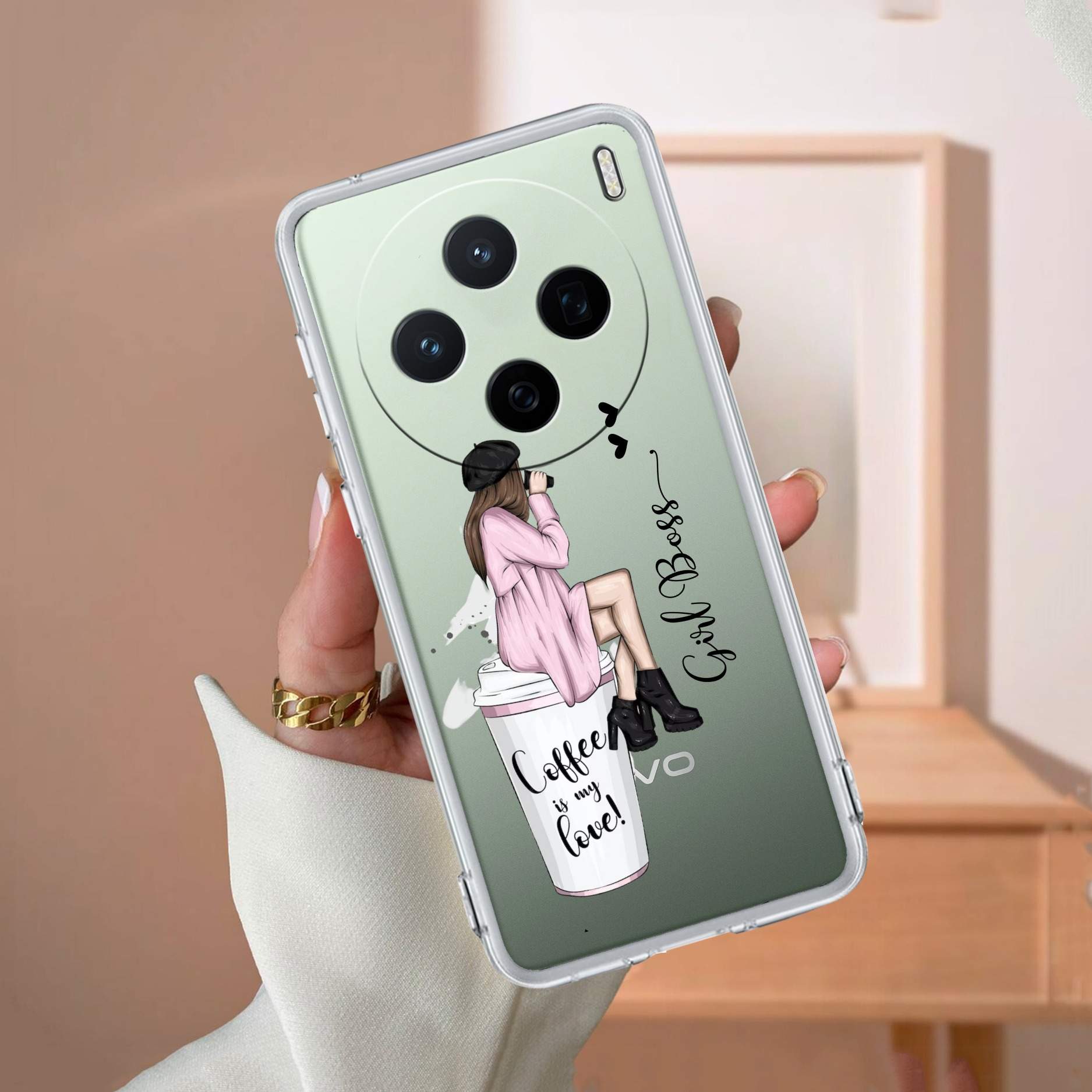 Coffee Lover Customize Transparent Silicon Case For Vivo X200 5G