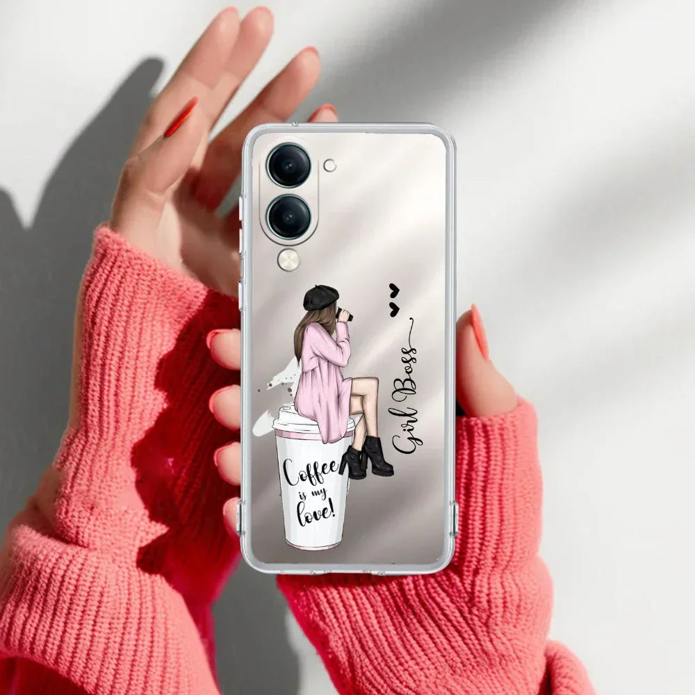 Coffee Lover Customize Transparent Silicon Case For Vivo Y27 4G