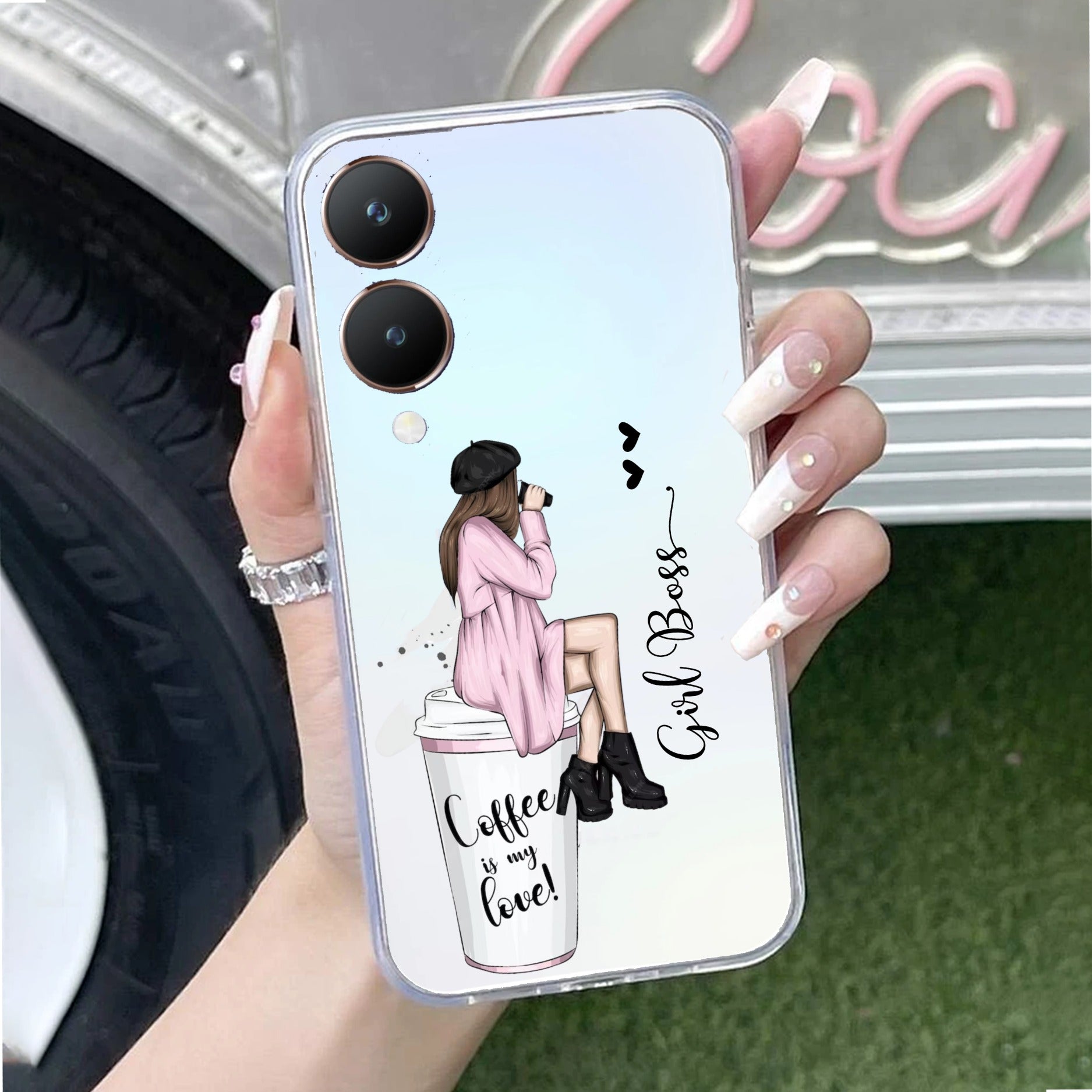 Coffee Lover Customize Transparent Silicon Case For Vivo Y28 5G