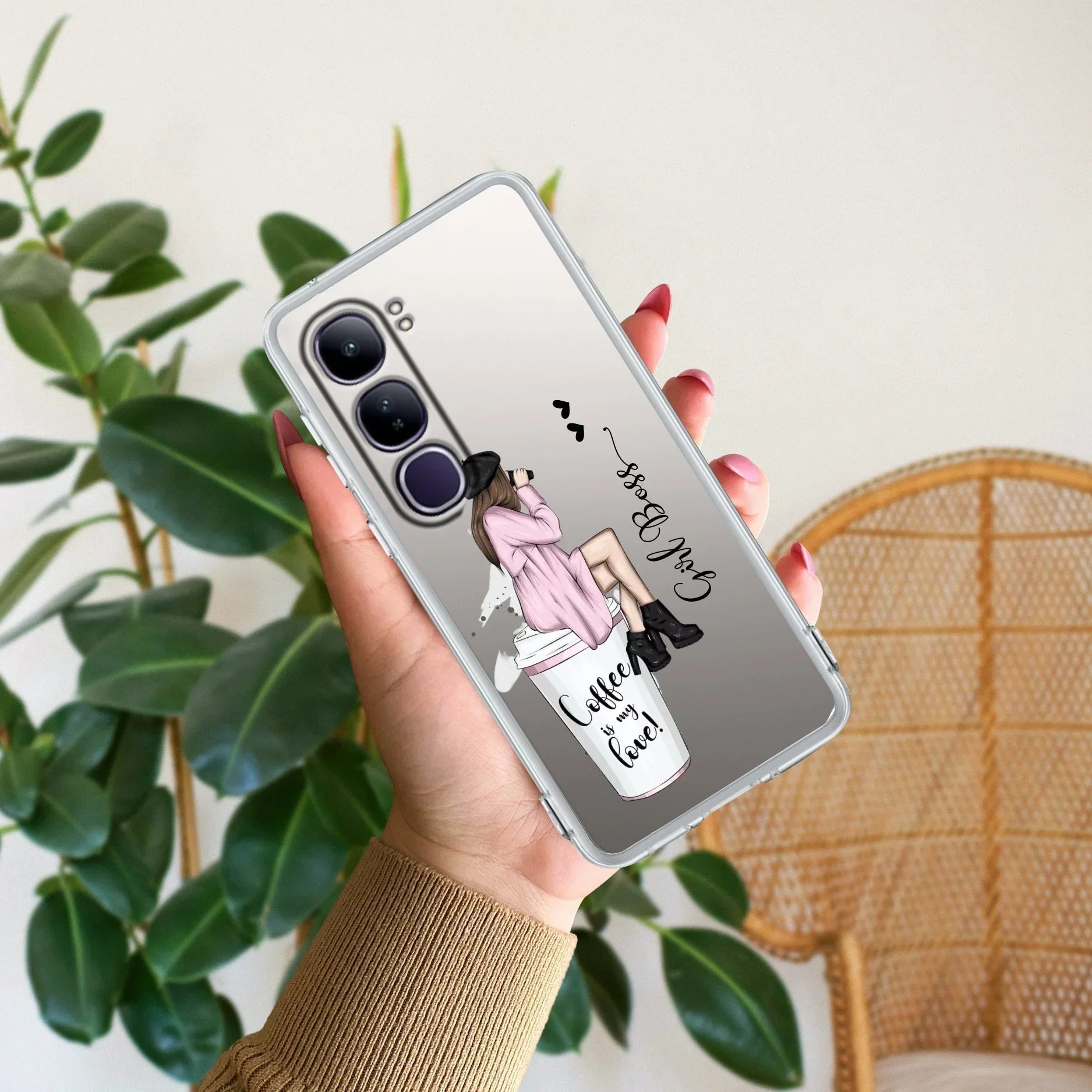 Coffee Lover Customize Transparent Silicon Case For Vivo T3 Lite 5G