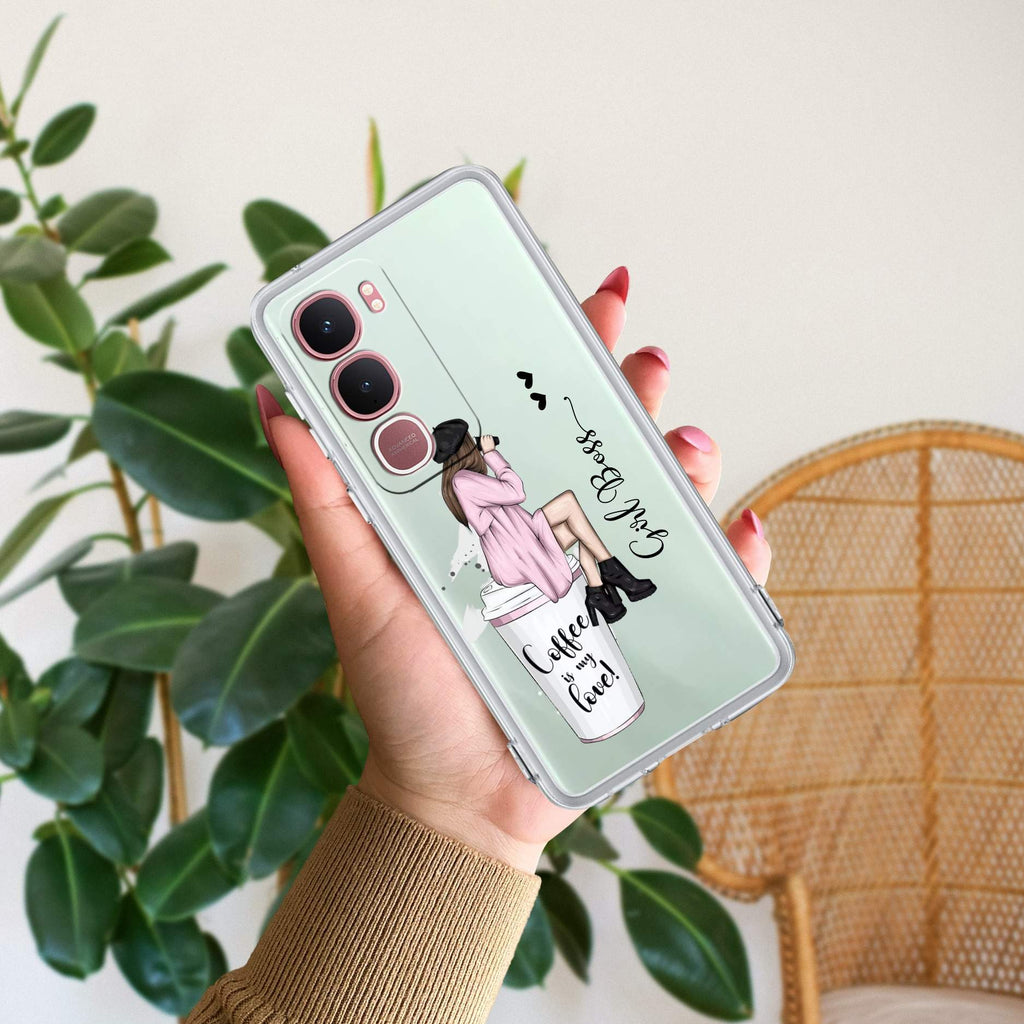 Coffee Lover Customize Transparent Silicon Case For Vivo Y31 5G
