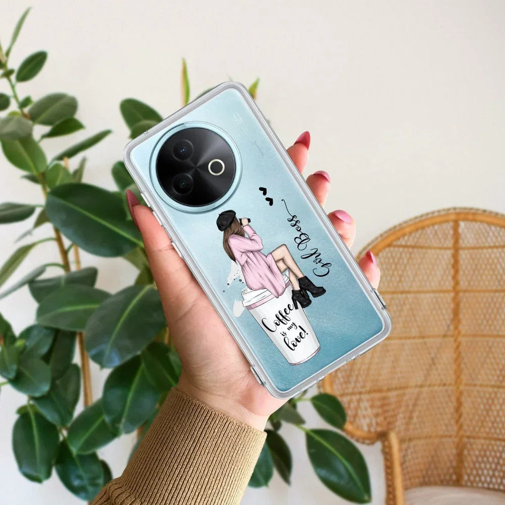 Coffee Lover Customize Transparent Silicon Case For Vivo V29 5G