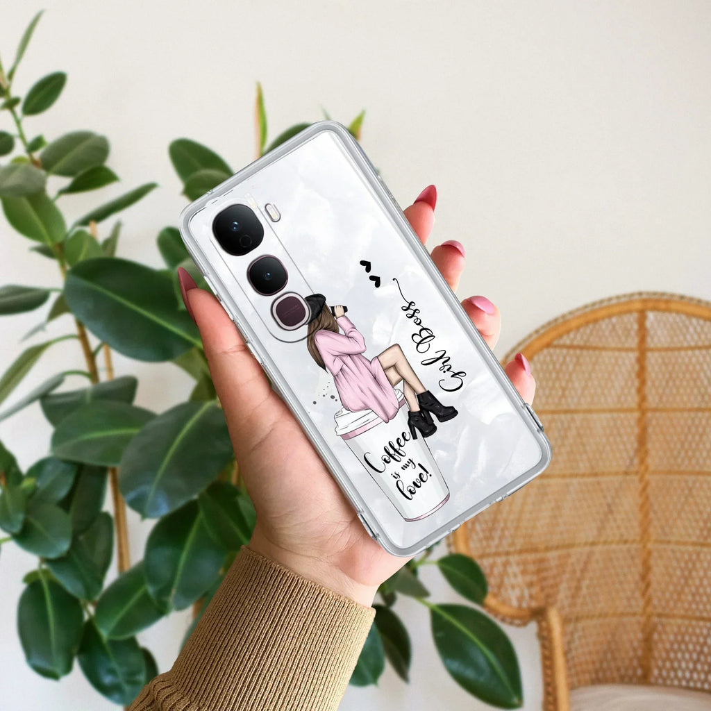 Coffee Lover Customize Transparent Silicon Case For Vivo Y58 5G