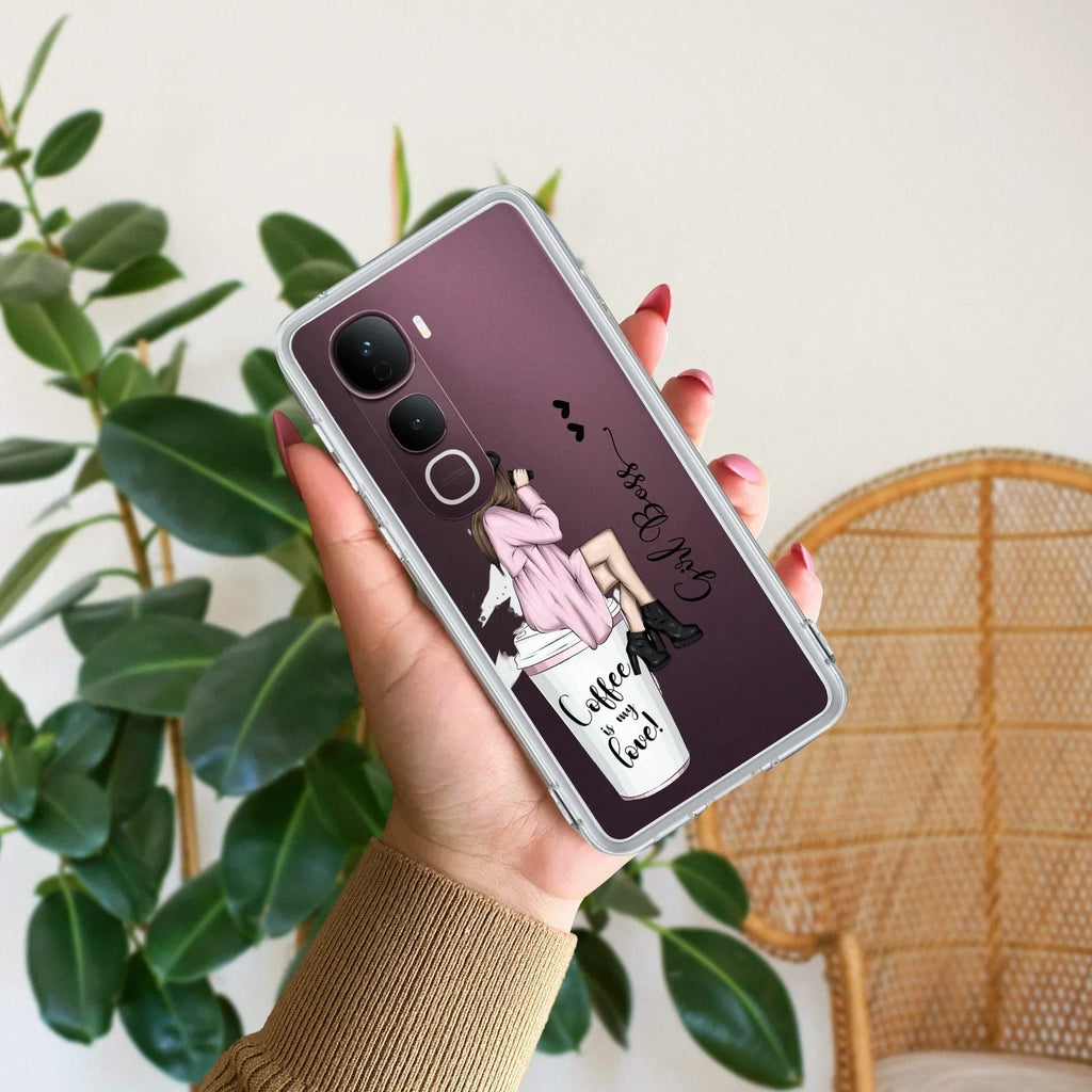 Coffee Lover Customize Transparent Silicon Case For Vivo Y200 Pro 5G