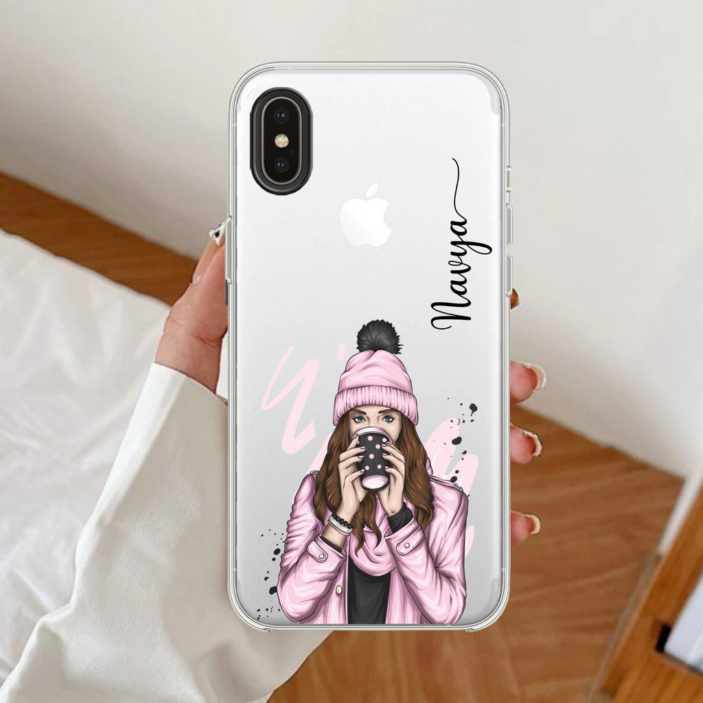 Coffee Time Customize Anti Yellow Clear Case For iPhone Xs Max