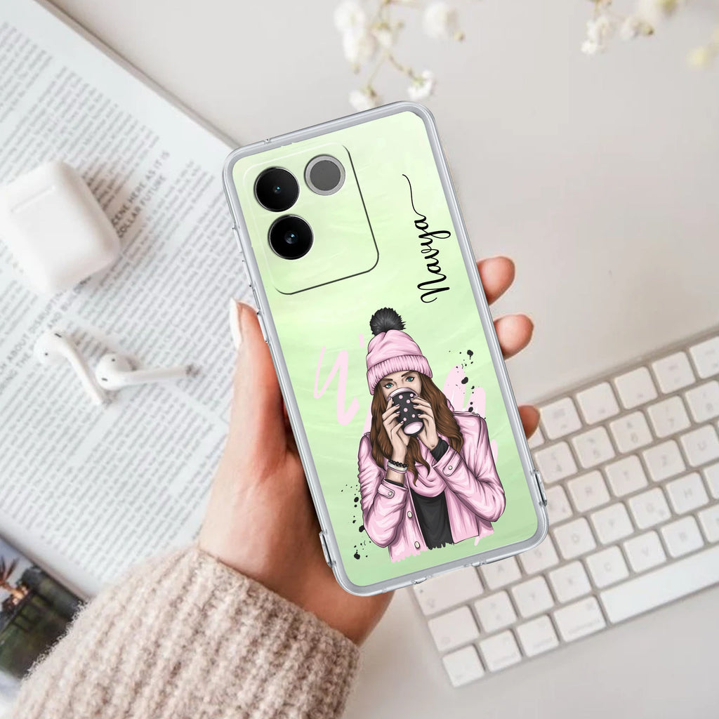 Coffee Time Customize Transparent Silicon Case For iQOO Z7 Pro 5G