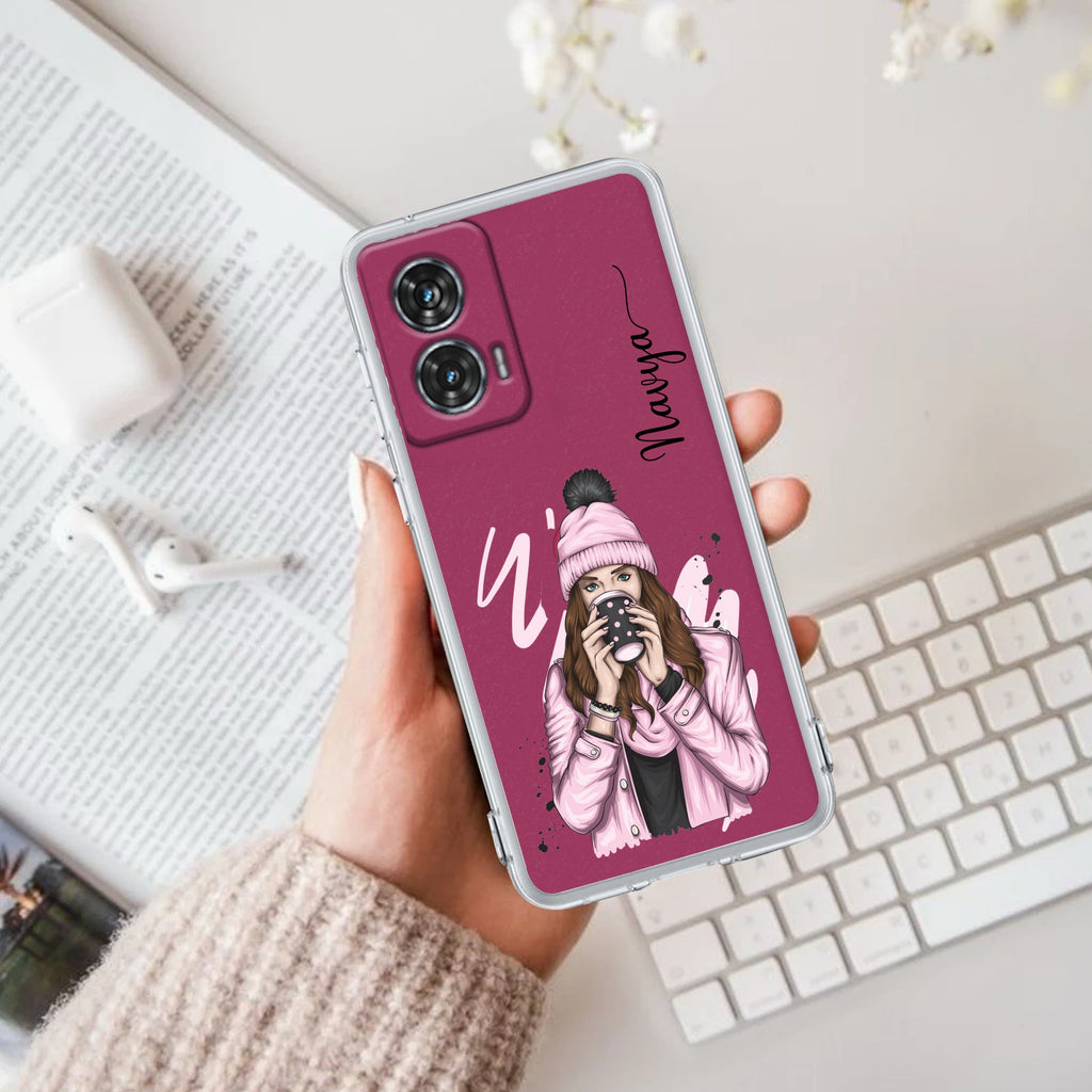 Coffee Time Customize Anti Yellow Case For Motorola Edge 50 Fusion 5G