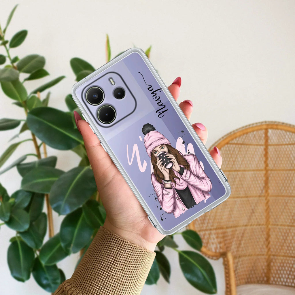 Coffee Time Customize Transparent Silicon Case For Redmi 13C 4G