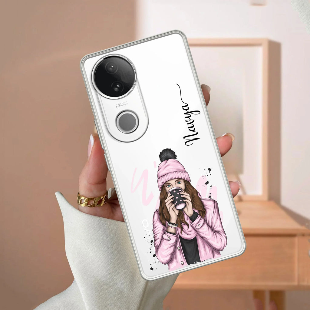 Coffee Time Customize Transparent Silicon Case For Vivo Y200e 5G