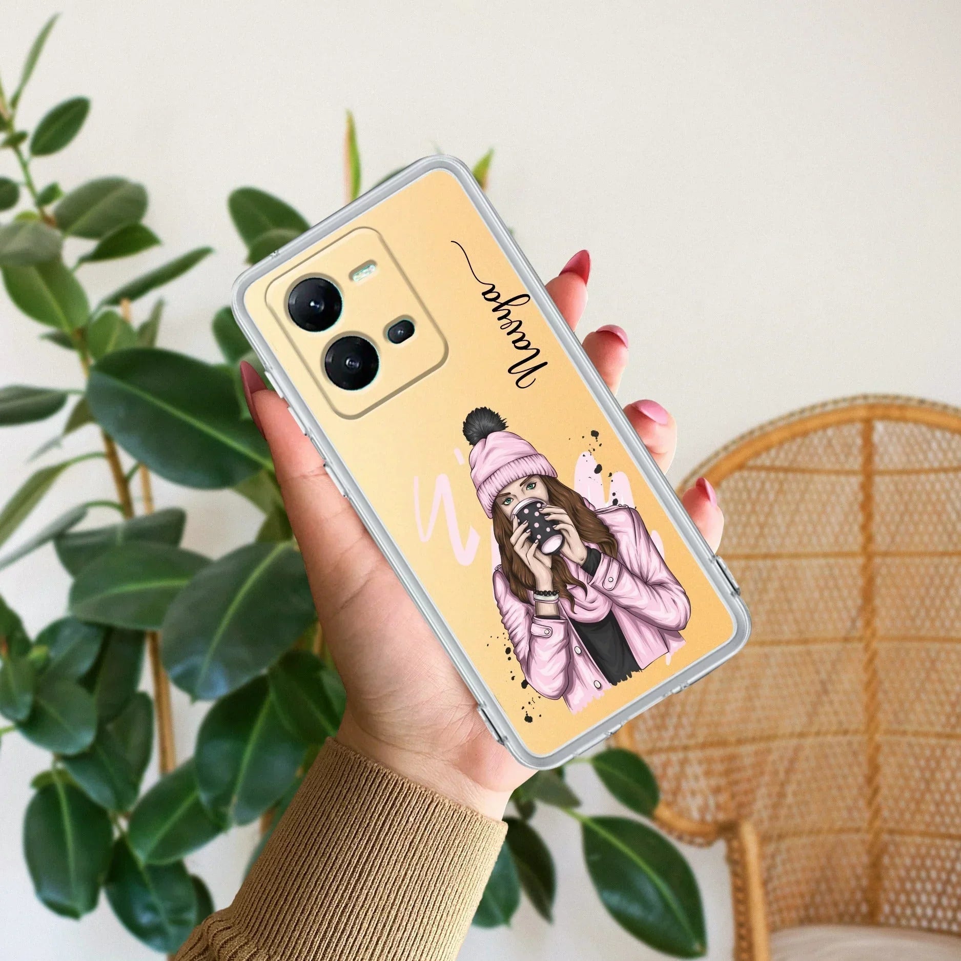 Coffee Time Customize Transparent Silicon Case For Vivo V25 Pro 5G