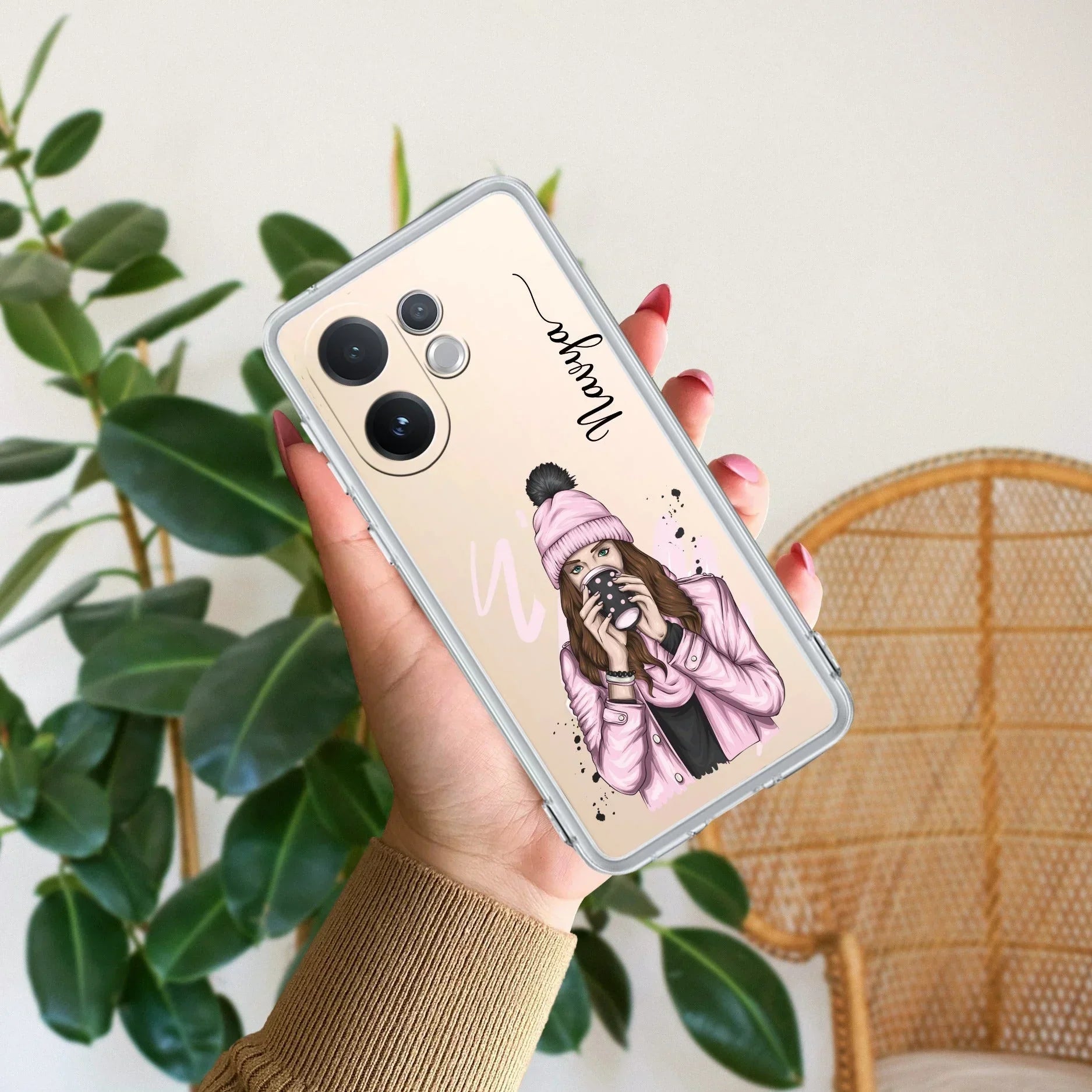 Coffee Time Customize Transparent Silicon Case For Vivo V30e 5G