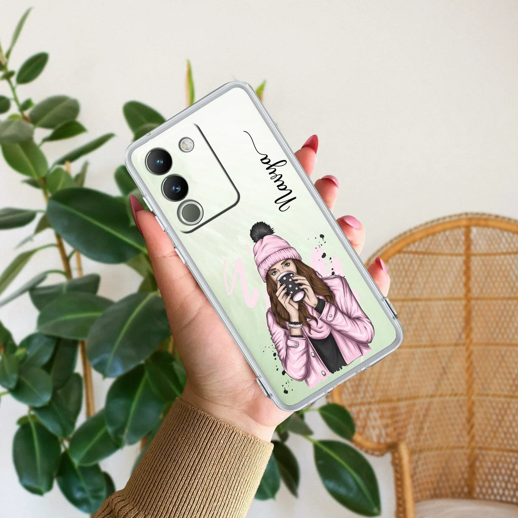 Coffee Time Customize Transparent Silicon Case For Vivo V40 5G