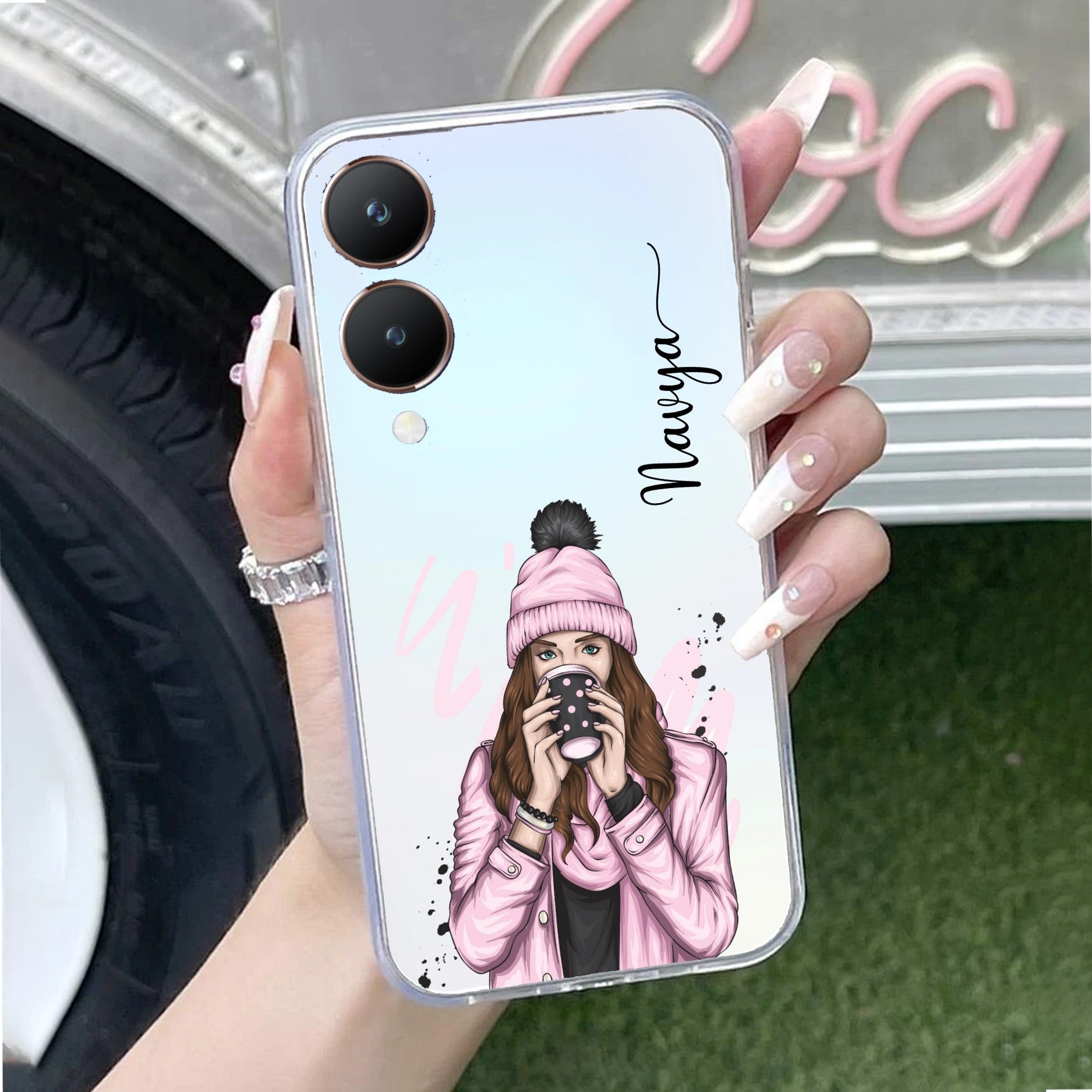 Coffee Time Customize Transparent Silicon Case For Vivo Y28 5G