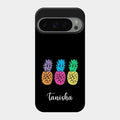 Colorful Pineapple Glass Case Cover For Google Pixel 9 Pro 5G