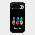 Colorful Pineapple Glass Case Cover For Google Pixel 9 Pro Xl